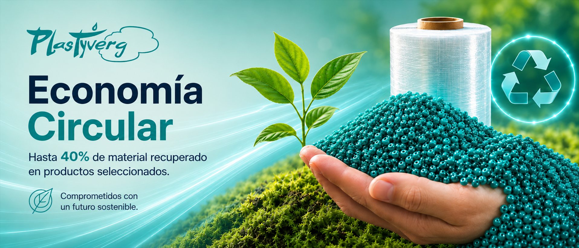 Economía Circular: hasta 40% de material recuperado en productos seleccionados. Comprometidos con un futuro sostenible.