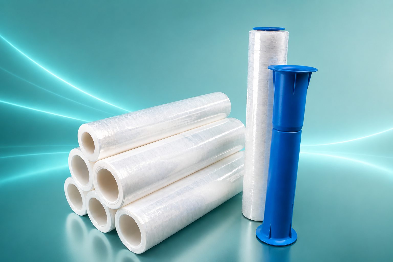 Rollos de film stretch coreless sin tubo de cartón con dispensador