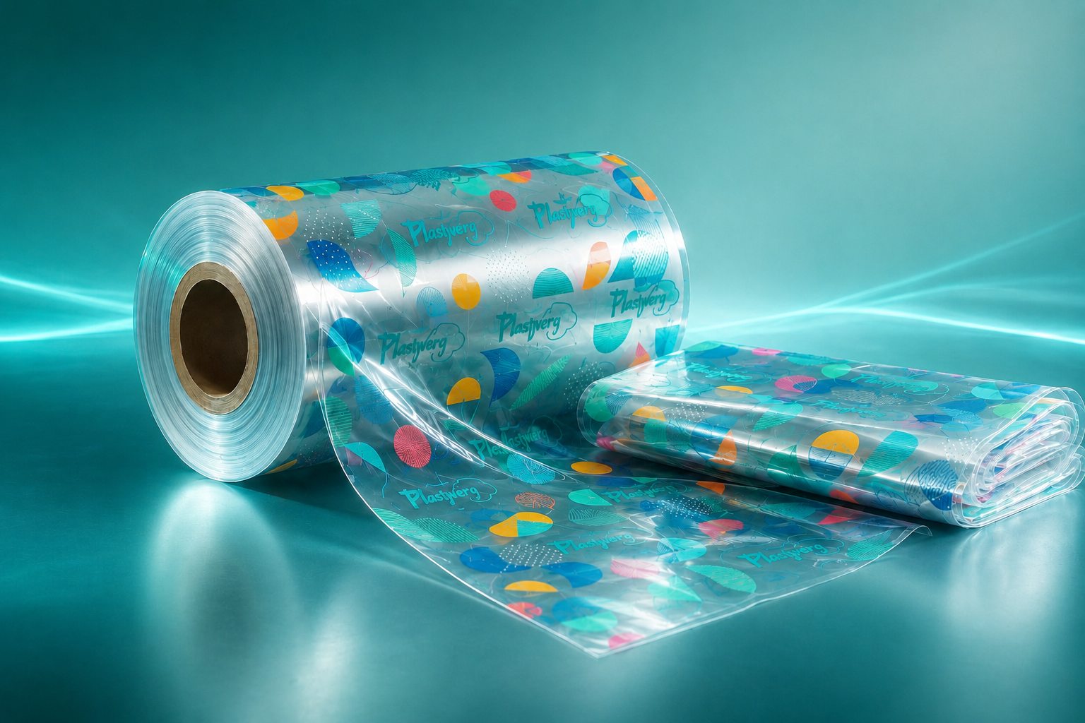 Rollo de film de polietileno impreso con diseño de colores