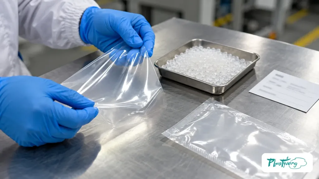 Control de calidad de pellets y film con muestras de lote
